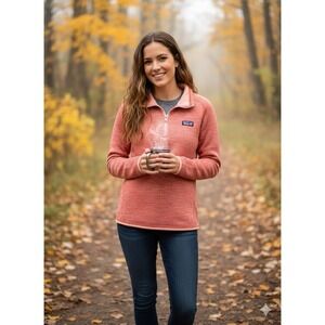 Women's Patagonia Sweater Size XL Coral Red Casual Long Sleeve